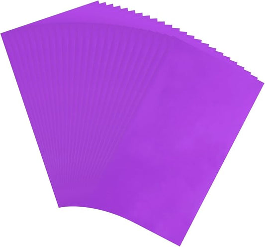 MECCANIXITY 50 Sheets Heat Reactive Foil, 20x29cm Purple Foil Transfer Sheets Toner Reactive Foil Transfer Foil Sheets Hot Foil Stamping Paper for Crafts DIY Cardmaking Album Decoration