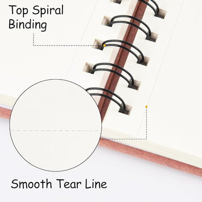 8.3x5.8 Sketch Book, Top Spiral Bound Sketch Pad, 60sheets 92lb/150gsm Nature White Paper, Acid-Free Mixed Media Paper for Painting, Dawing & Art Supplies. N-Pink