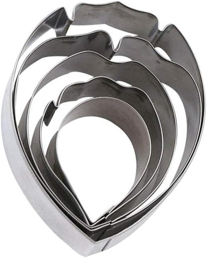 KALAIEN 5pcs Stainless Steel Peony Cutter 2pcs Fondant Silicone Mold Gumpaste Peony Sugarcraft Flower Veining Mold Veiner Petal Making Tool