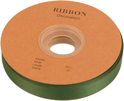 Double Side Satin Ribbon, Continuous 20 Yards,Use for Craft Bows Bouquet, Gift Wrapping, Wedding Decoration, Floral Arrangement (Dark Green, 5/8 inch)