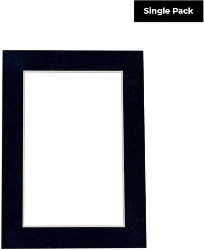 8.5x11 Mat Bevel Cut for 7x9 Photos - Acid Free Navy Suede Precut Matboard With Backing Board and Crystal Clear, Self Seal Photo Mat Bag - For Pictures, Photos, Framing - 4-ply Thickness