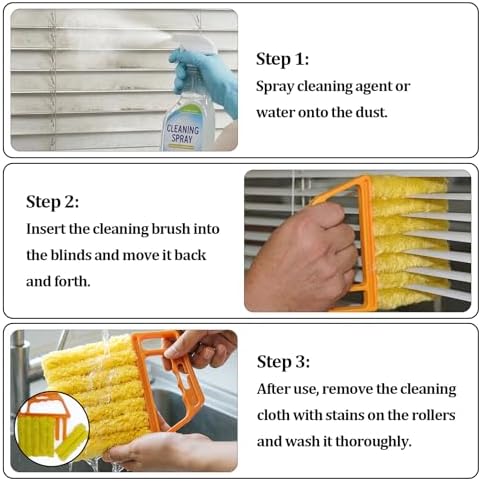 4 Pcs Window Venetian Blind Cleaner Duster Tool, Reusable 7 Finger Dusters - Image 4