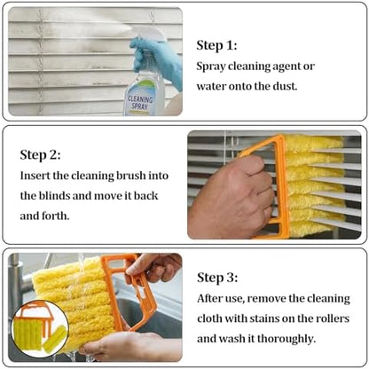 4 Pcs Window Venetian Blind Cleaner Duster Tool, Reusable 7 Finger Dusters - Image 4