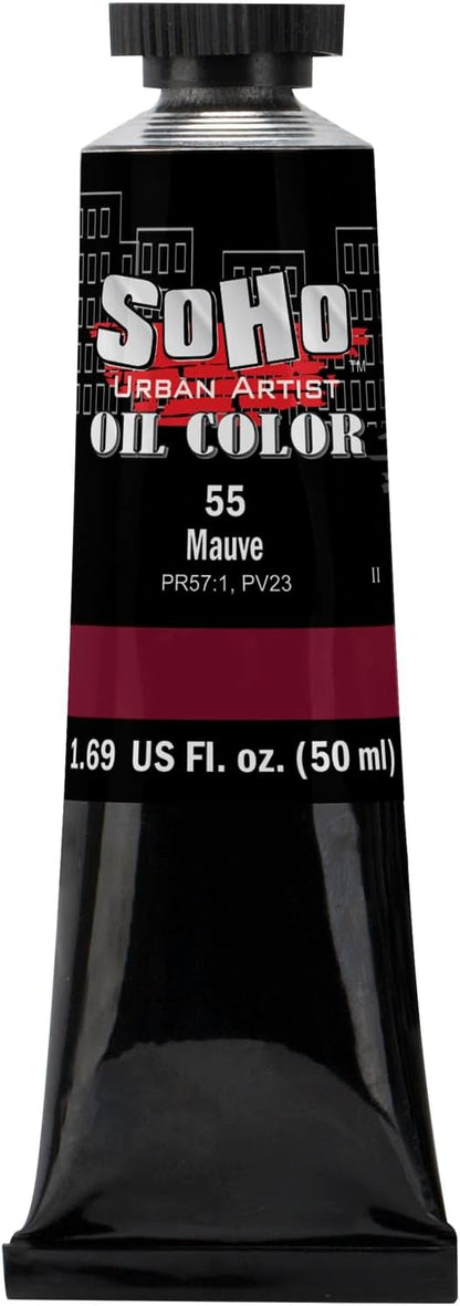Soho Urban Artist Oil Paint - Mauve, 50 ml Tube - Best Valued Oil Colors for Painting, Excellent Pigment Load
