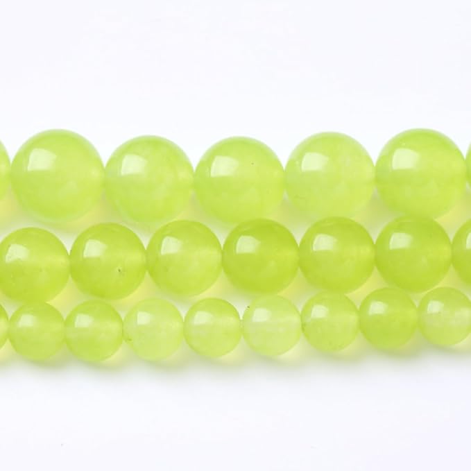 32PCS 12MM Natural Apple Green Chalcedony Stone Beads Round Loose Stone Beads for Jewelry Making DIY Energy Stone Healing Power Bracelet 15"