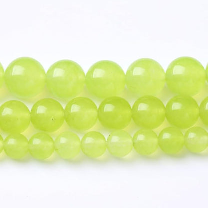 35PCS 10MM Natural Apple Green Chalcedony Beads Round Loose Stone Beads for Jewelry Making DIY Energy Stone Healing Power Bracelet 15"