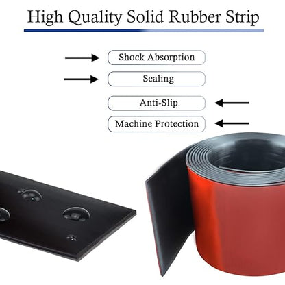 Neoprene Rubber Strips Self Adhesive Solid Rubber Sheets, Rolls & Strips for DIY Gaskets Crafts Pads Seals Warehouse Flooring Neoprene Sheet with Adhesive Backing (6" Wide x 1/16" Thick x 20' Long)