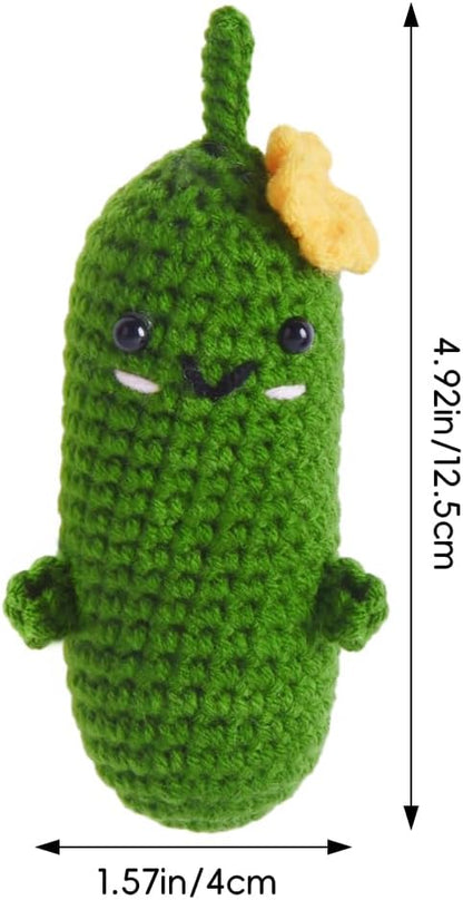 Cucumber Pin Cushion, Handmade Knitted Pincushions, Cute Pin Cushions Needle Holders for Sewing Quilting Accessory, DIY Crafts or Patchwork Decor.01