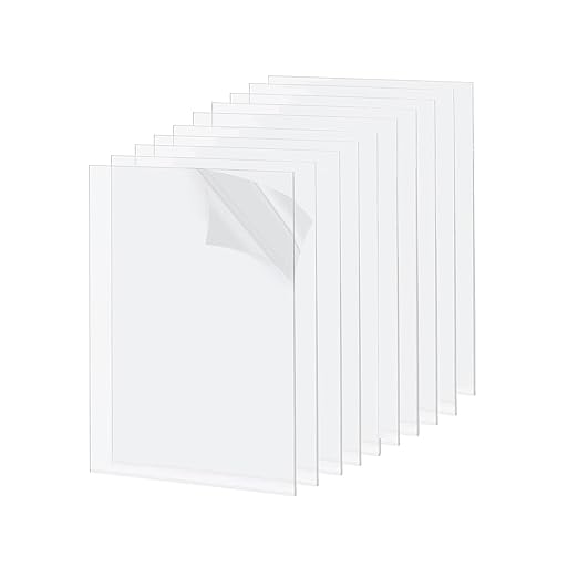 10 Pack 7.87x9.84 Clear Acrylic Sheet 1mm Thick, Clear Plexiglass Sheet 20x25cm, Plastic Plexiglass Board Acrylic Board for Wall Crafts Glass Picture Frame DIY Projects Signs and Painting