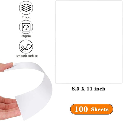 8.5"x11" Sketching Drawing Paper for Kids Toddlers Art Craft Supplies, White Paper for Coloring Doodle 100 Sheets