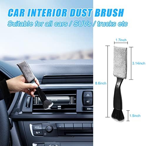 Ziciner 1 PC Double Head Brush for Car Clean, Soft Auto Interior Duster - Image 2