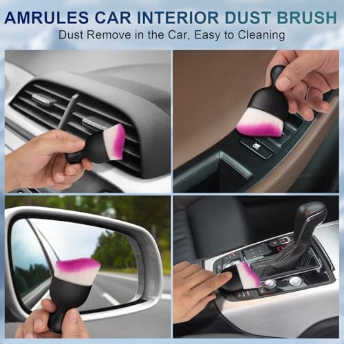 Amrules 2 Pcs Car Interior Detailing Brush Cleaning Tools - Image 3
