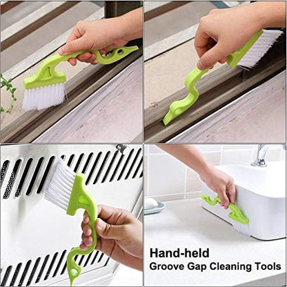 Crevice Cleaning Brush Set, Hard Bristle Grout Scrub Brushes - Image 3