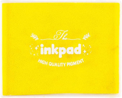 GTLZLZ Large Ink Pad for Rubber Stamps, 5" x 4" Washable Craft Stamp Pad for Kids, Fingerprint Ink Pad for Paper, Scrapbooking, Wood Fabric (Yellow)