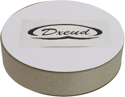 Polka Dot Grosgrain Ribbon 25 Yard Each Roll 100% Polyester (3/4", Beige)