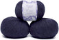 Pullu - Baby Alpaca Merino Wool Yarn Set of 3 Skeins (150 Grams) Worsted Weight - Sourced Directly from Peru - Heavenly Soft and Perfect for Knitting and Crocheting (Navy Blue)