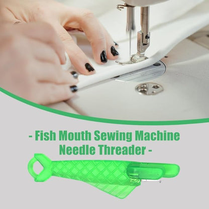 Automatic Sewing Needle Threader, Fish Type Quick Needle Threaders for Hand Sewing, Sewing Machine Needle Threader Tools, Sewing Supplies - Designed for Sewing Lovers Alike (green-10pcs)