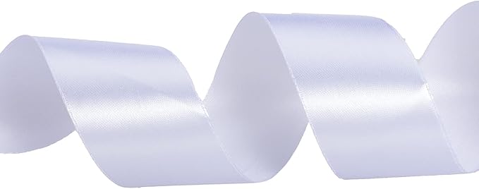 1 1/2 Inch White Solid Satin Ribbon, 50 Yards Craft Fabric Ribbon for Gift Wrapping Floral Bouquets Wedding Party Decoration