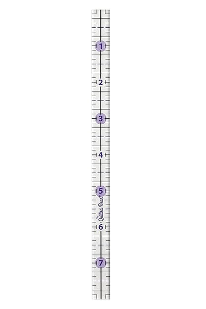 The Quilted Bear Quilting Rulers - Transparent Acrylic Non Slip Quilting, Patchwork & Sewing Ruler with Clear Black Lines & 30, 45 & 60 Degree Angles for Perfect Accuracy & Precision (0.5" x 8")