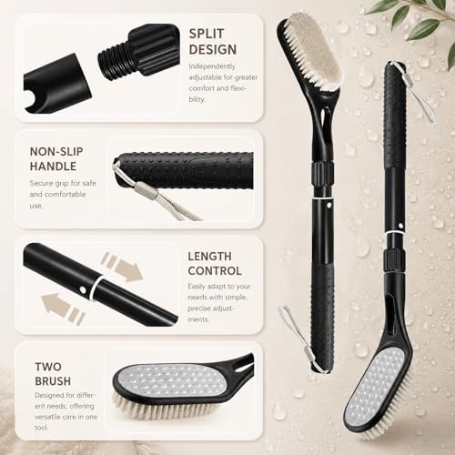 Long Handle Foot Scrubber for Shower, Extendable Foot Brush - Image 3