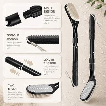 Long Handle Foot Scrubber for Shower, Extendable Foot Brush - Image 3