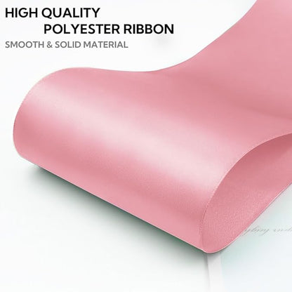 4 Inch 25 Yard Wide Satin Ribbon Pink, Solid Fabric Large Ribbon Roll for Cutting Ceremony Wedding Opening Party Decoration, Chairs, Sewing, Festival Pageant Sashes