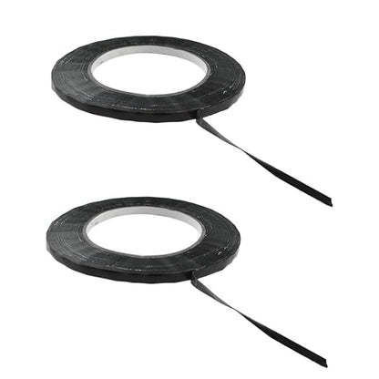 HAHIYO Black 0.25Inch Wide Floral Tape Waterproof Florist Tape Flower Wrap Adhesive Waterproof Decorative Tape for Bouquet Stem Wrapping Flower Arranging and Floral Craft, 2Rolls 200Feet/66Yard Total