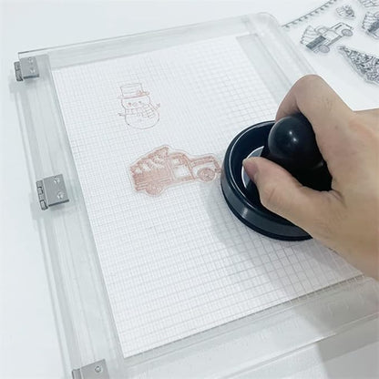 CYFUN DESIGN Rubber Stamp Pressure Tool for DIY Scrapbooking Crafts Stamp Embossing Tool,Precision Stamp Press Stamp Positioning Tools Arts Supplies Stamping Tools