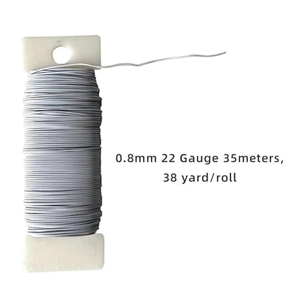 76Yards 22Gauge White Metal Floral Wire Flexible Paddle Florist Garden Wire for Flower Arrangement,Crafts,Christmas Wreaths Tree,Garland.