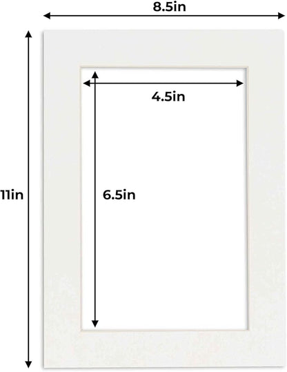 5x7 Mat for 8.5x11 Frame - Precut Mat Board Acid-Free Textured White 5x7 Photo Matte For a 8.5x11 Picture Frame, Premium Matboard for Family Photos, Show Kits, Art, Picture Framing, Pack of 1 Mat