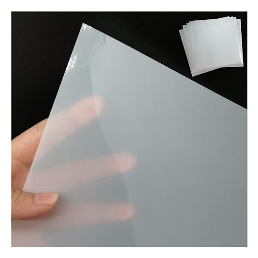 BANLTRE 10 Sheets 10 mil Mylar Sheet 12 x 12 inch Milky Translucent PET Blank Stencil Making Sheet for Machines, Laser Cutting, Cut Tool Template Material (10 mil)