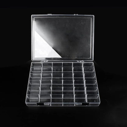 36 Grids Clear Plastic Organizer Box, Craft Storage Container for Beads Organizer, Art DIY, Crafts Jewelry Storage, Fishing Tackles, Rock Collection, 2 Pack