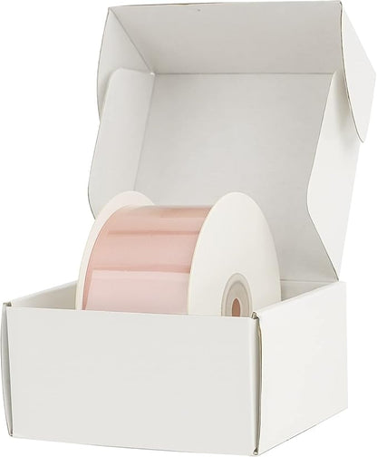 HUIHUANG Rose Gold Pink Ribbon for Wedding, 2" Double Face Misty Rose Satin Ribbon for Flower Bouquet, Dress Chair Sashes, Invitations Card, Gift Wrapping, Bows, Crafts, Holiday Decor -25 Yards/Roll