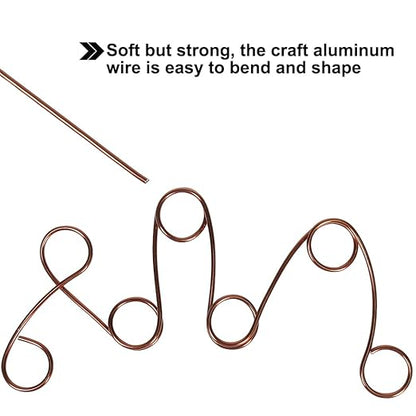 Tenn Well 9 Gauge Aluminum Wire, 50 Feet 3mm Bendable Craft Wire for Bonsai Training, Sculpting, Doll Making, Jewelry Making, Crafting (Bronze)