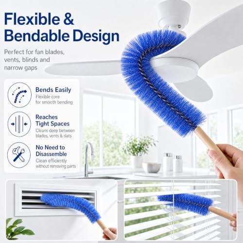 Fan Cleaning Brush, 2 Pack Bendable Microfiber Duster - Image 2
