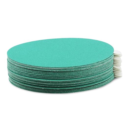 BHA 5” Green Film PSA Self Adhesive Sanding Discs - 50 Pack - Wet/Dry, Sticky Back, Premium Aluminum Oxide for Long-Lasting, Low-Dust & Load Resistant Sanding and Surface Finishing - 1500 Grits