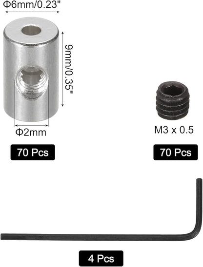 MECCANIXITY 70 Pcs Metal Locking Pin Backs, Locking Pin Keepers Clasp 9mm(H) with 4 Wrench Replacement in Storage Case for Badge, Brooch, Silver Tone