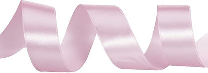 1 Inch Pink Solid Satin Ribbon, 50 Yards Craft Fabric Ribbon for Gift Wrapping Floral Bouquets Wedding Party Decoration