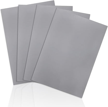 4 Pack Rubber Stamp Sheets, 2.6 mm (0.1 inch) A4 Size Light Gray Rubber Pads, Soft Rubbers Mat for Engraving Machine Cutter, Laser Rubbers Carving Blocks Material to Making Custom Stamps