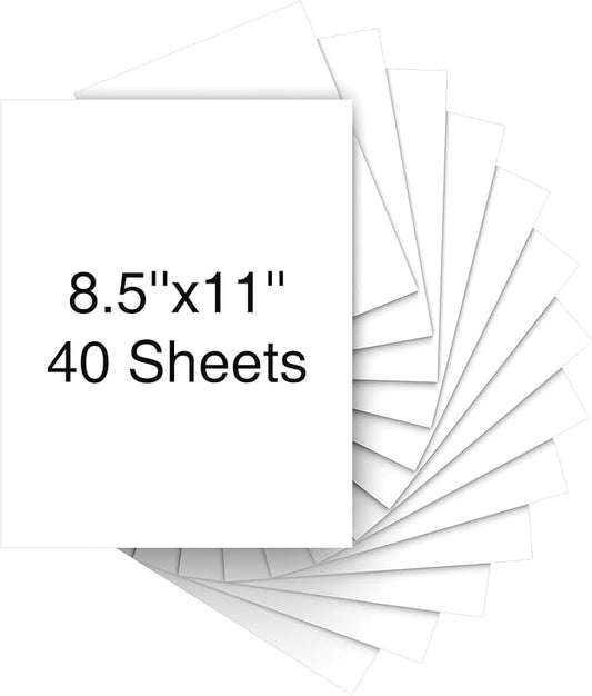 Cardstock 8.5 x 11 Inch 40 Sheets 190 gsm Heavyweight Card Stock Paper White Cardstock Printer Paper Perfect for Wedding Invitations, DIY Cards, Postcards, Photos, Art and Crafts