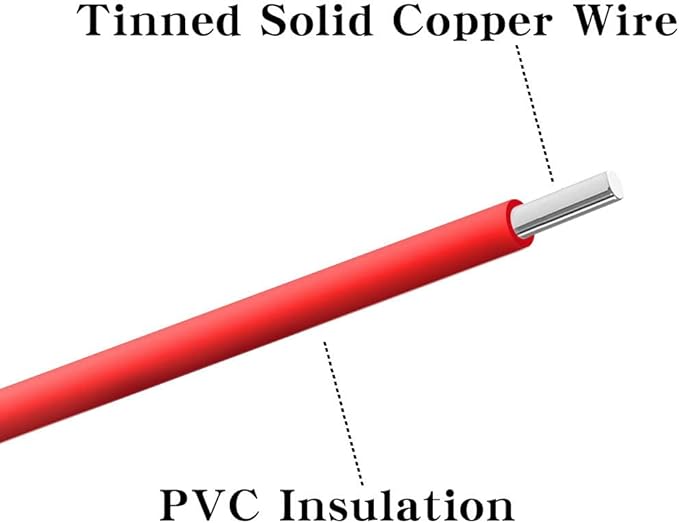 BNTECHGO 18 Gauge PVC 1007 Solid Electric Wire Red and Black Each 100 ft 18 AWG 1007 Hook Up Tinned Copper Wire