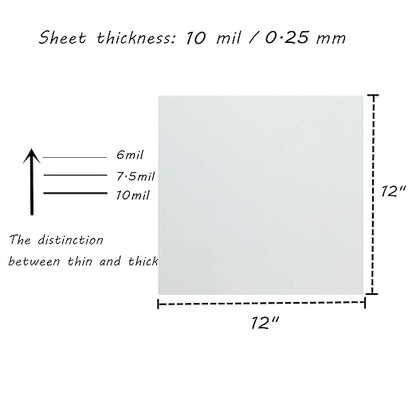 BANLTRE 10 Sheets 10 mil Mylar Sheet 12 x 12 inch Milky Translucent PET Blank Stencil Making Sheet for Machines, Laser Cutting, Cut Tool Template Material (10 mil)
