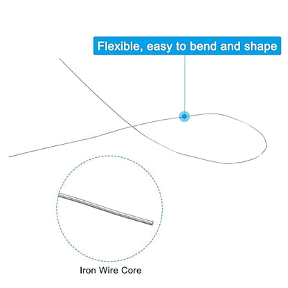 PATIKIL 26 Gauge 16" Floral Stem Wire, 100 Pcs Paper Wrapped Iron Artificial Flower Stem Accessories for DIY Bouquet Stem and Craft Decoration, Silver