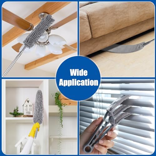 9PCS Dusters for Cleaning, Extendable Microfiber Duster - Image 4
