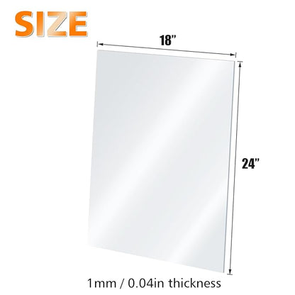 Egofine Plexiglass Sheets Acrylic Sheets 6 Pack of 18x24’’ 0.04 Thick Clear Plastic Cast Transparent Plexi Glass for Crafting Projects, Replacement Picture Frame Glass, DIY Display, Easy to Cut