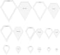 BENECREAT 16 Sizes Jewel Quilting Template, Acrylic Intricate Sewing Machine Ruler, Transparent Pressure Plate Router Template for DIY Hand Patchwork Cutting Craft, 6mm Thick