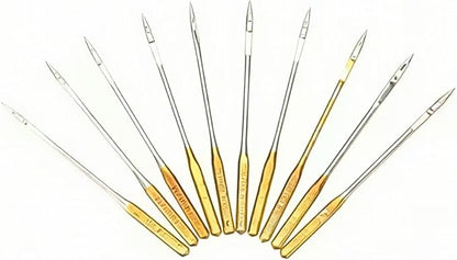 10 Pcs Sewing Machine Needles,Big Eye Universal Sewing Machine Home Sewing Macine Size 16 Sewing Notions and Supplies, Universal Sewing Machine Needles (Golden)