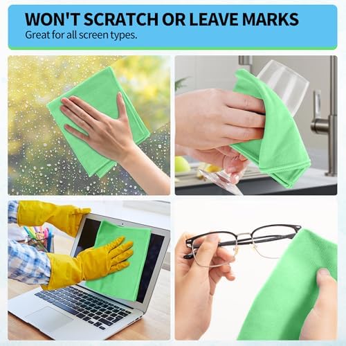 Microfiber Cleaning Cloth, 10 Pack Glasses Cleaning Cloth, Streak Free Lint - Image 7