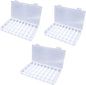 3PCS 36 Grids Large Plastic Organizer Box with Dividers, Compartment Organizer Box for Nail Accessories/Screw/Sewing Arts and Oil Paint, Bead Storage Containers 14.9 Inch x 9.2 Inch x 1.9 Inch (Clear)