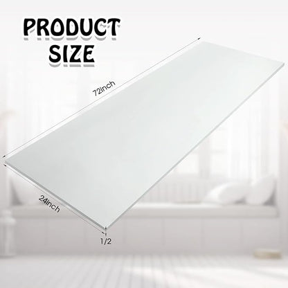Amylove Polyurethane Foam 24" x 72" High Density Cushion Upholstery Foam Sheet for Seat Replacement DIY Projects Chairs Headboards Sofas Home(1/2" x 24" x 72",White)